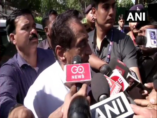 Madhya Pradesh Chief Minister Kamal Nath speaking to reporters after meeting Sonia Gandhi in Delhi on Monday. Photo/ANI
