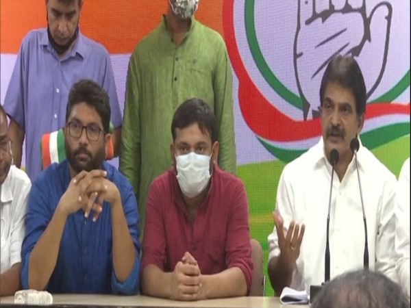 Kanhaiya Kumar and Jignesh Mewani joined Congress in the presence of Rahul Gandhi at AICC headquarters in New Delhi on Tuesday.