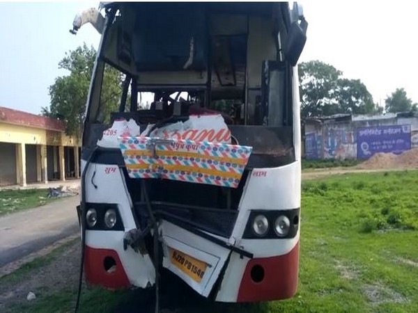 Visuals from the accident spot in Ghatampur. (Photo/ANI)