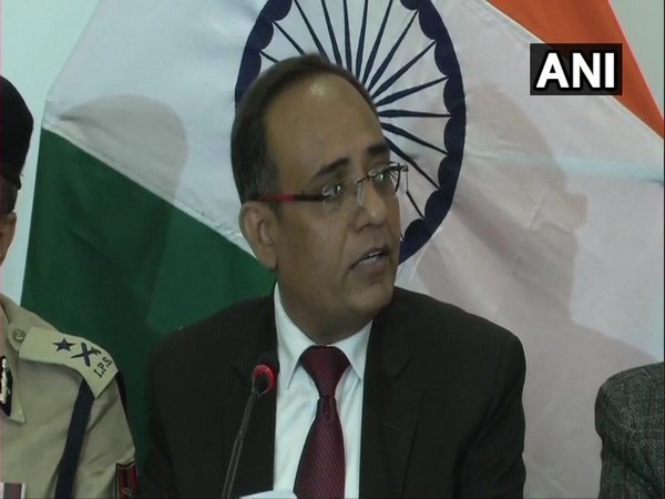 Rohit Kansal, Principal Secretary, Jammu and Kashmir speaking at a press conference in Srinagar on Saturday. Photo/ANI
