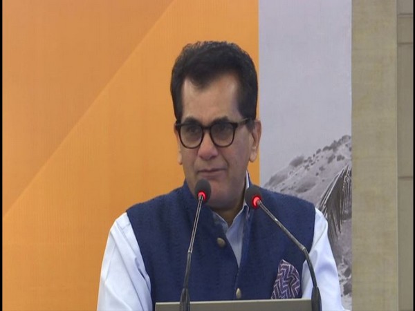 NITI Aayog Chief Executive Officer Amitabh Kant while addressing an event in Delhi on Saturday. [Photo/ANI]