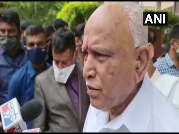 Karnataka Chief Minister BS Yediyurappa speaking to reporters on Friday. 