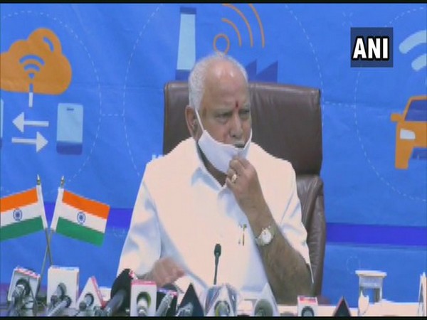 Karnataka CM BS Yediyurappa speaking at the press conference on Friday. Photo/ANI