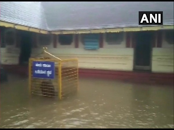 Areas in Kodagu district submerged amid incessant rainfall in Karnataka. (Photo/ANI)