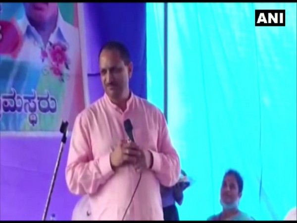 BJP MP Ananthkumar Hegde speaking at an event in Uttara Kannada district of Karnataka. (Photo/ANI)