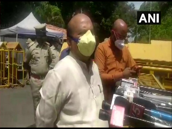 Karnataka Home Minister Basavaraj Bommai speaking to media. (Photo/ANI)