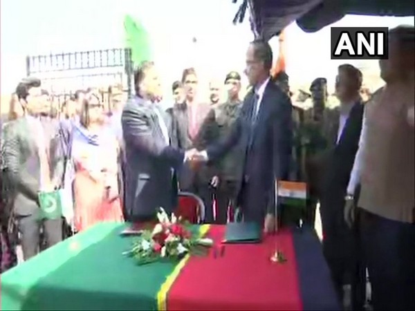 India and Pakistan sign Kartarpur corridor agreement at the Zero Line on Thursday.