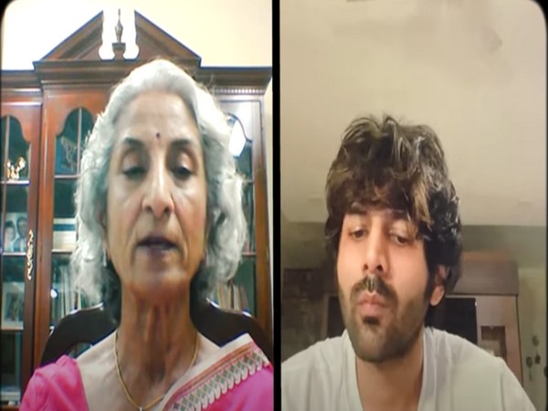A still from chat show 'Koki Poochega' latest episode featuring Psychiatrist Dr Geetha Jayaram and actor Kartik Aaryan (Image source: YouTube) 
