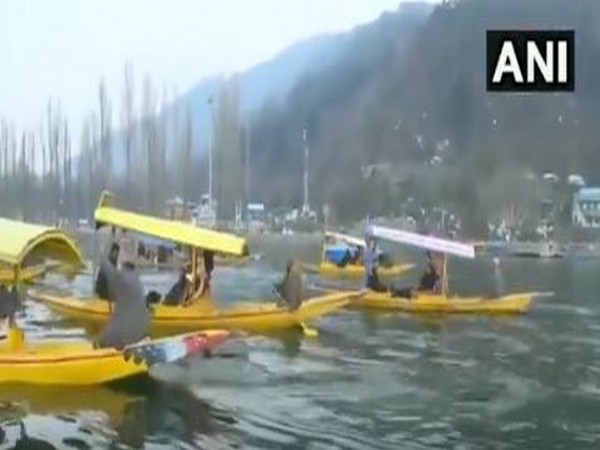The second batch of foreign envoys enjoying boat ride on Dal Lake in Srinagar on Wednesday.