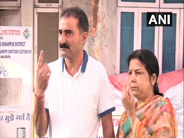 Kashmiri Pandits cast their vote on Tuesday in Udhampur for Anantnag Lok Sabha seat.