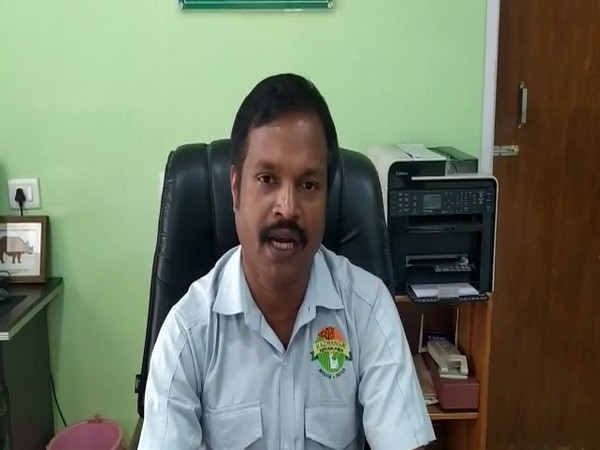 Kaziranga National Park Director P Shivkumar speaking to reporters on Wednesday. (Photo/ANI)