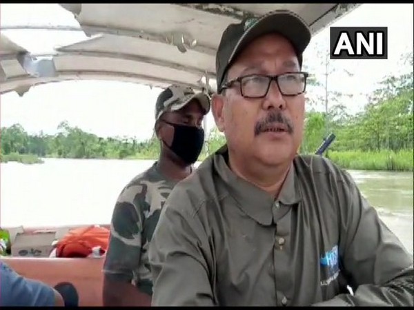 R Gogoi, Division Forest Officer, Eastern Assam Wildlife Division, Kaziranga speaking to reporter on Friday. (Photo/ANI)