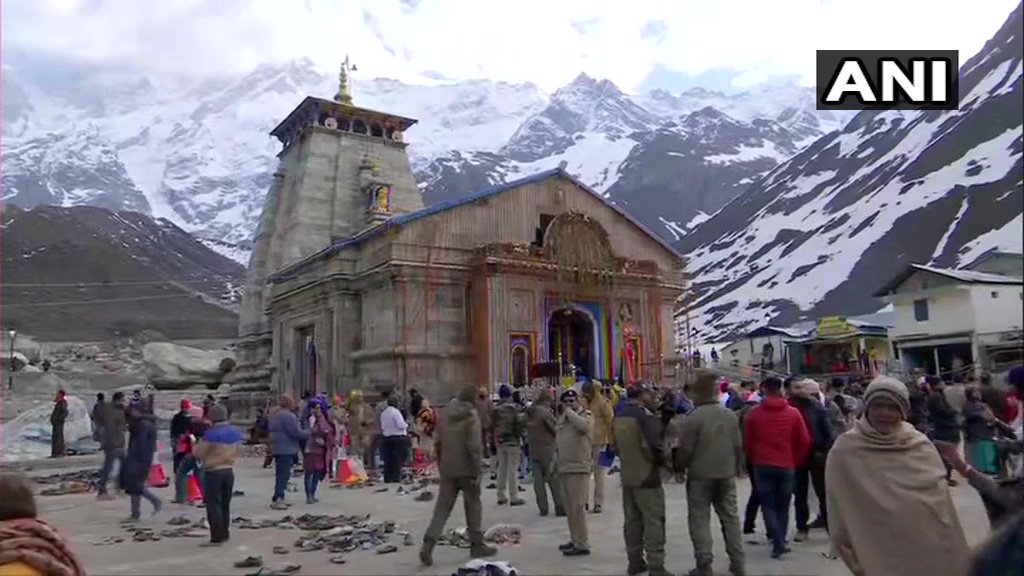 Security personnel maintain vigil at Kedarnath ahead of Prime Minister Narendra Modi's visit to the shrine