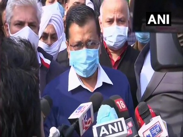 Delhi Chief Minister Arvind Kejriwal during his visit to Guru Teg Bahadur Memorial near the Singhu border (Delhi-Haryana border).