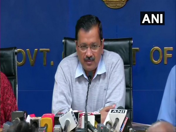 Delhi Chief Minister Arvind Kejriwal during press conference in New Delhi on Sunday. Photo/ANI