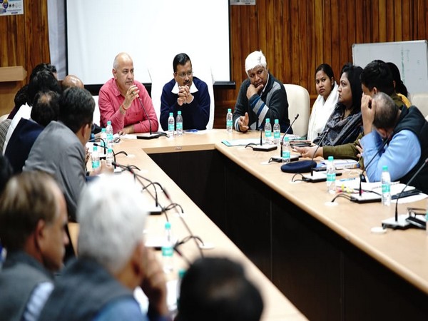 A visual from the meeting chaired by Chief Minister Arvind Kejriwal. Photo/ANI