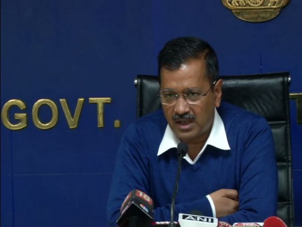 Delhi Chief Minister Arvind Kejriwal speaking to reporters in New Delhi on Friday. Photo/ANI