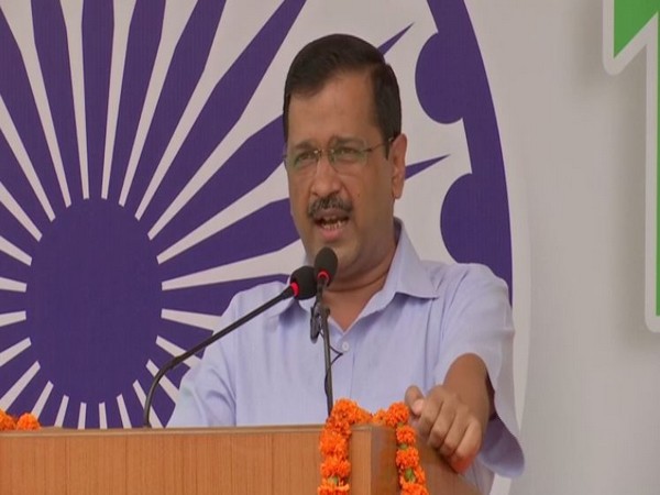 Chief Minister Arvind Kejriwal speaking in New Delhi on Saturday. Photo/ANI