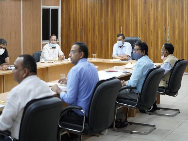 Delhi Chief Minister Arvind Kejriwal and other officials at the meeting called to prepare the action plan in wake of increse in COVID-19 cases in the national capital. 