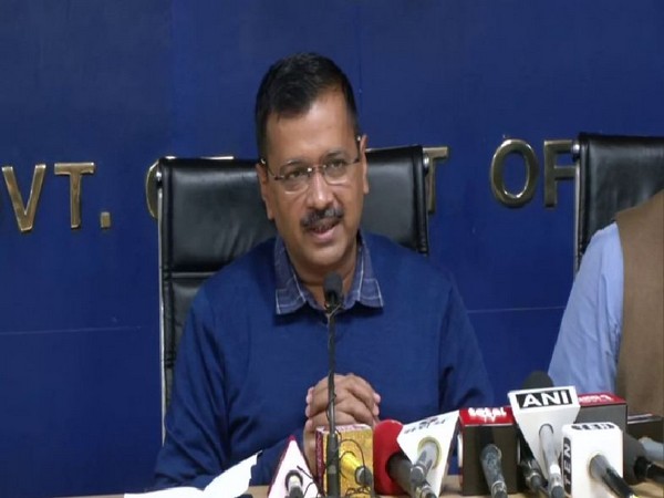 Delhi Chief Minister Arvind Kejriwal speaking to reporters in New Delhi on Friday. Photo/ANI
