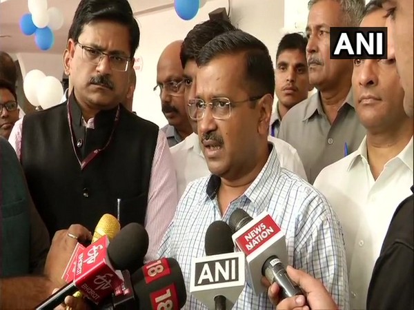 Delhi Chief Minister Arvind Kejriwal while talking to reporters on Monday