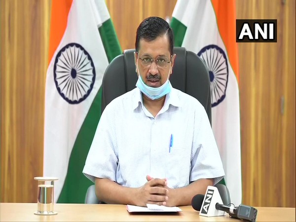 Delhi Chief Minister Arvind Kejriwal during a press conference in New Delhi on Monday. [Photo/ANI]