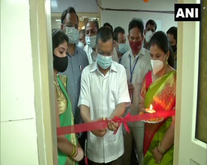 Arvind Kejriwal inaugurating genome sequencing lab at LNJP hospital. (Photo/ANI)