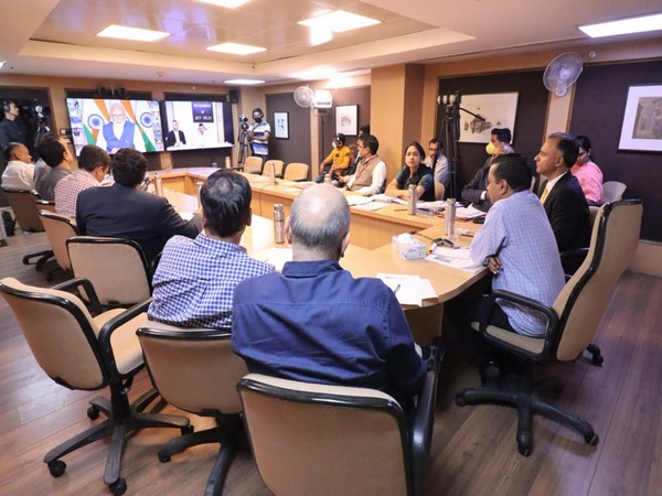 Delhi Chief Minister Arvind Kejriwal during interaction with Prime Minister Narendra Modi on Friday. (Twitter)