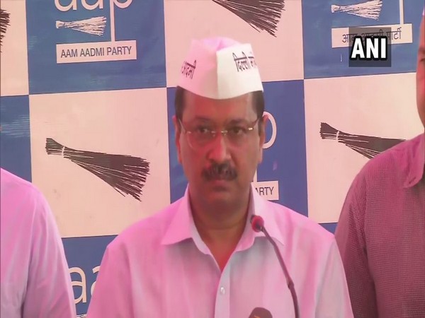 Delhi Chief Minister Arvind Kejriwal while speaking at a press conference on Sunday. Photo/ANI