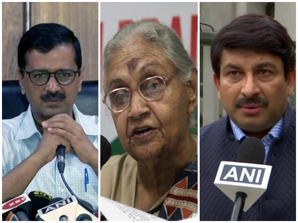 Delhi Chief Minister Arvind Kejriwal / late Congress leader Sheila Dikshit / BJP leader Manoj Tiwari (File photo)