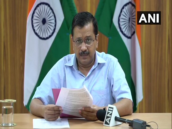 Delhi Chief Minister Arvind Kejriwal addressing a press conference on Monday. Photo/ANI