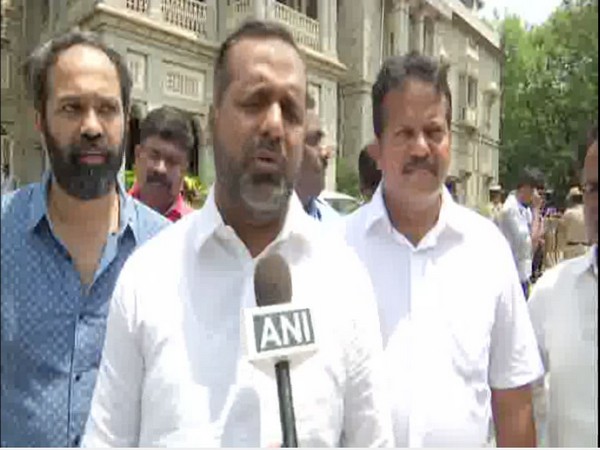 Karnataka Minister and JDS leader UT Khader talking to ANI in Bengaluru on Wednesday