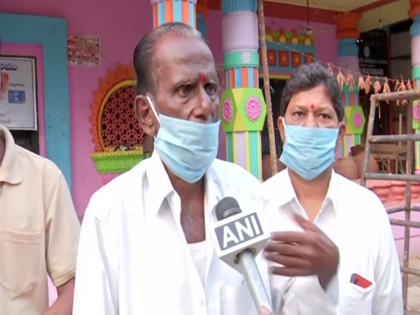 Sudharshan, the founder and Chairman of Khairatabad Ganesh Utsava Committee talking to ANI.