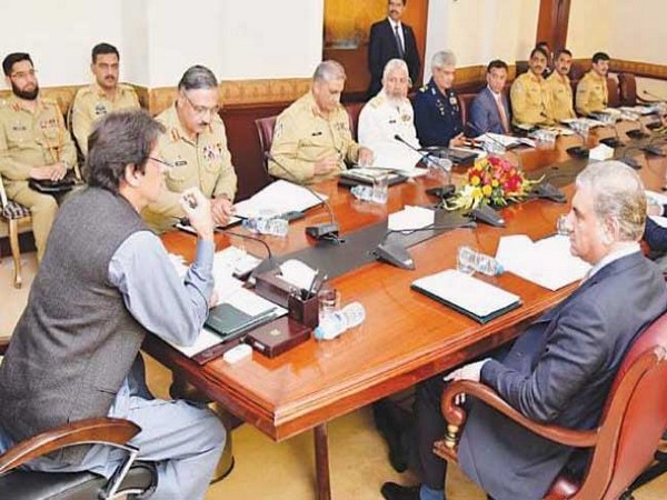 Pakistan Prime Minister Imran Khan chairing the NSC meeting on Sunday. (Picture credit: Govt of Pakistan/Twitter)
