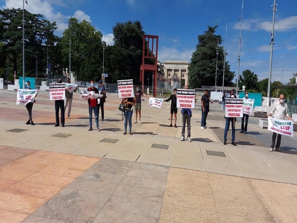 Protest being held outside UN headquarters in Geneva over discrimination against minorities by Pakistan