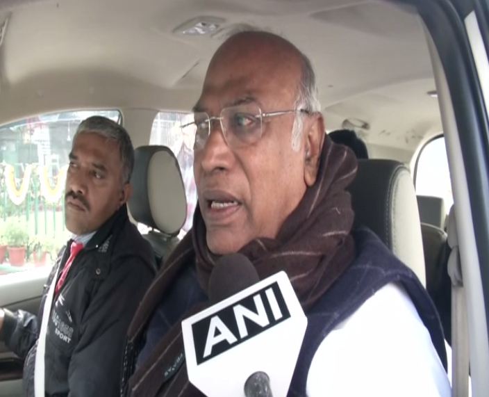 Senior Congress leader Mallikarjun Kharge speaking to ANI in New Delhi on Tuesday. (Photo/ANI)