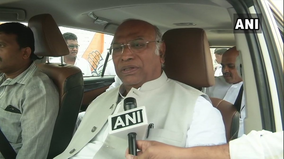 Senior Congress leader Mallikarjun Kharge speaking to ANI on Friday.