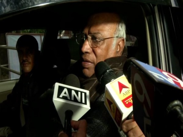 Congress leader Mallikarjun Kharge speaking to ANI in New Delhi on Sunday. Photo/ANI