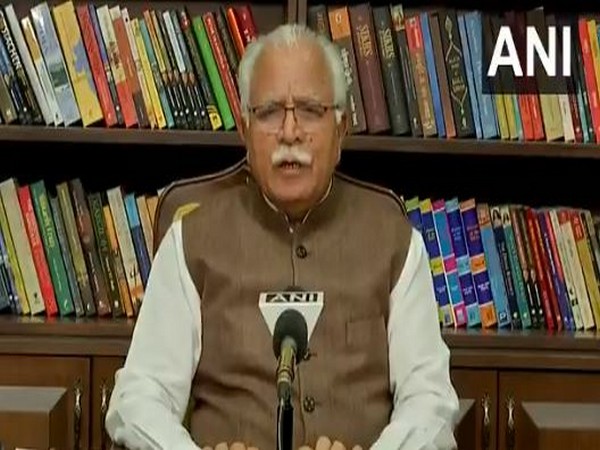 Haryana Chief Minister Manohar Lal Khattar speaking to ANI on Saturday. Photo/ANI