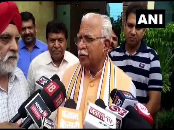 Haryana Chief Minister Manohar Lal Khattar speaking to reporters in Panchkula