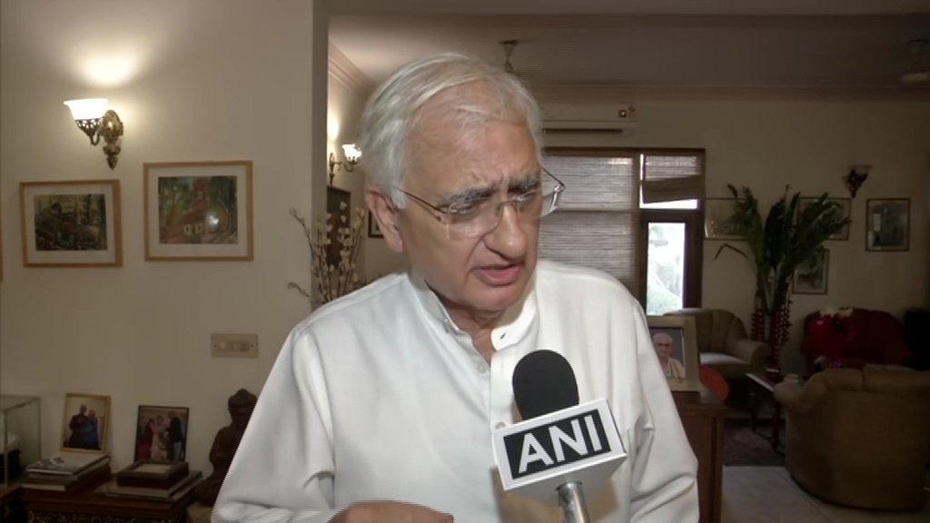 Congress leader Salman Khurshid talking to ANI in New Delhi on Monday.