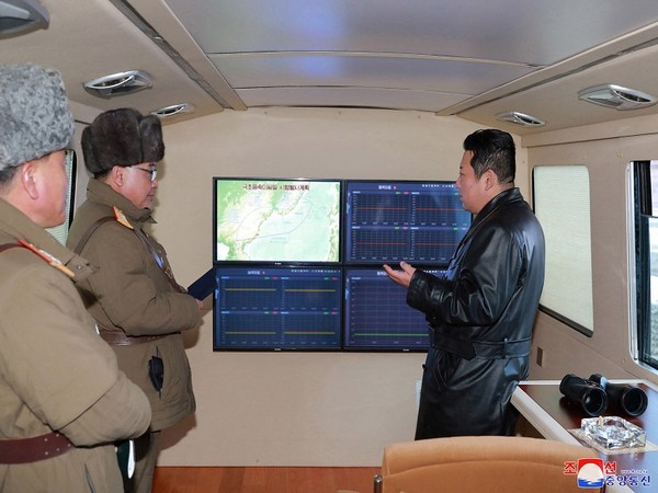North Korean leader Kim Jong Un observes what state media report is a hypersonic missile test at an undisclosed location. (Photo Credit - Reuters)