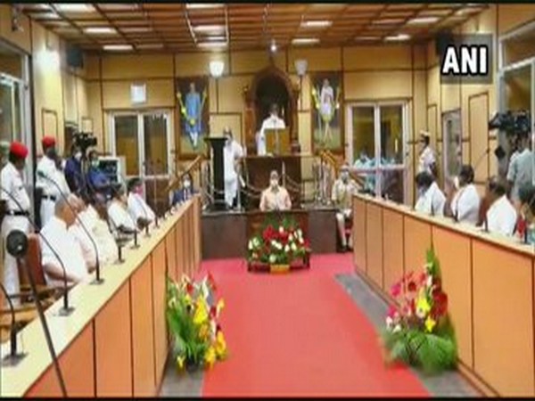 LG Kiran Bedi addressing the Puducherry Assembly on Friday. [Photo/ANI]