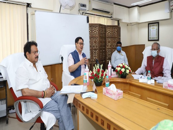 Rijiju took a meeting with the officers of the Department of Legal Affairs and Legislative Department. (Photo/ANI)