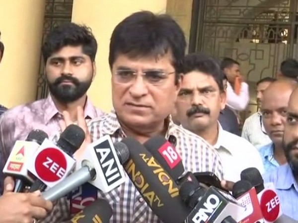 Former BJP MP Kirit Somaiya talking to reporters on Thursday. Photo/ANI