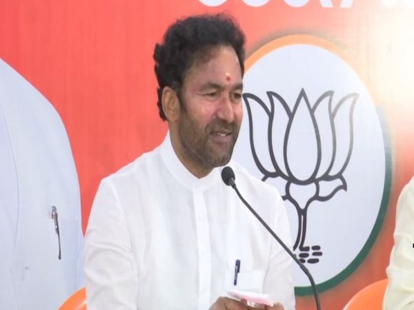 Union Minister of State for Home Affairs G Kishan Reddy speaking to reporters in Hyderabad on Tuesday. [Photo/ANI]