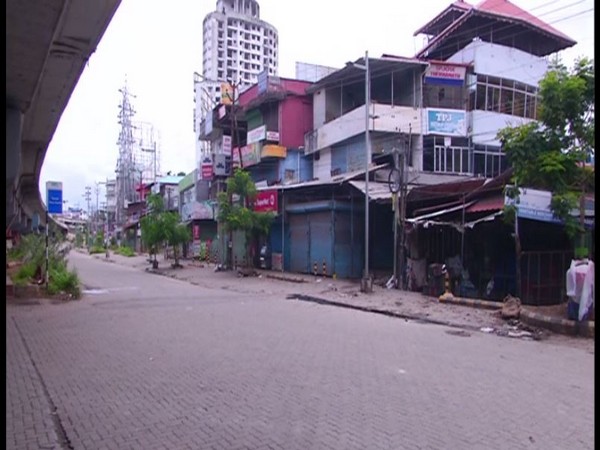 Visuals from Aluva main market which was declared as containment zone from yesterday. (Photo/ANI)