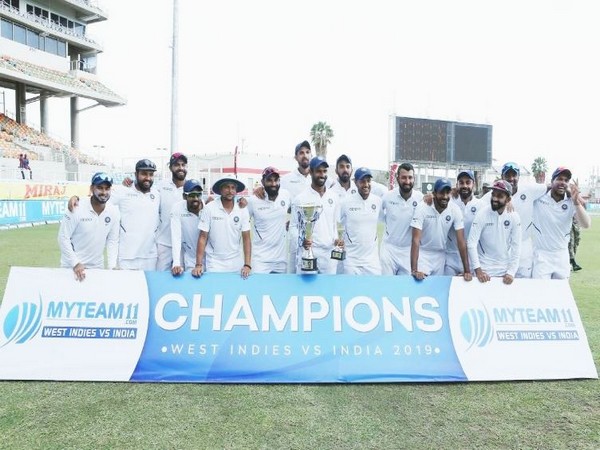 India secured a 257-run victory in the second Test match against West Indies on Tuesday. (Photo/ Virat Kohli Twitter) 