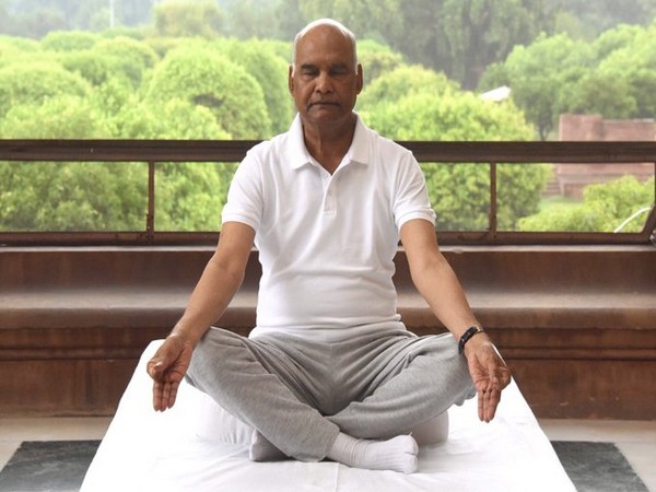 President of India Ram Nath Kovind performs asanas on International Yoga Day on Sunday. [Photo curtsy President Ram Nath Kovind Twitter handle]