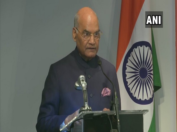 President Ram Nath Kovind addressing the Indian community in Reykjavik, Iceland on Monday.